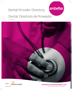 2015 Ambetter Dental Providers - Ambetter from Sunshine Health