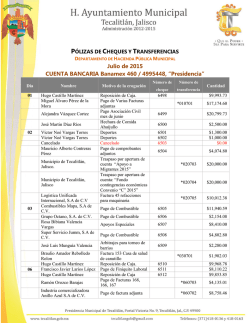 Julio de 2015 CUENTA BANCARIA Banamex 460