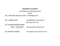 PROGRAMA DE EVENTOS - Municipalidad de Tancacha