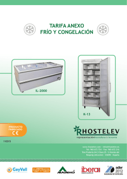 TARIFA ANEXO FR&Iacute;O Y CONGELACI&Oacute;N