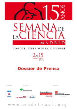 Dossier de Prensa XV Semana de la Ciencia