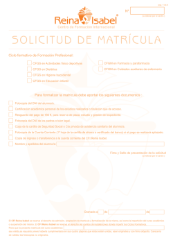 Matricula - Centro de Formación Internacional Reina Isabel