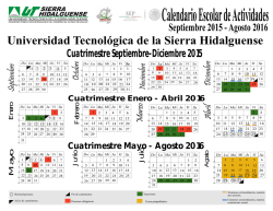 calendario 2014-2015 carta - Universidad Tecnológica de la Sierra