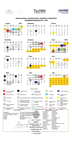 Calendario Escolar CENIDET 2015-2016