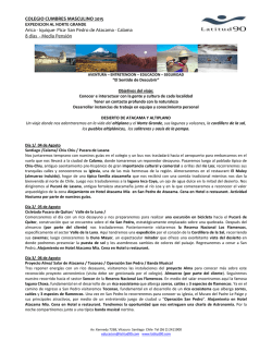 COLEGIO CUMBRES MASCULINO 2015 Arica - Iquique- Pica