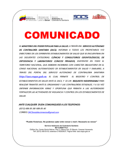 COMUNICADO - Servicio Autónomo de Contraloría Sanitaria