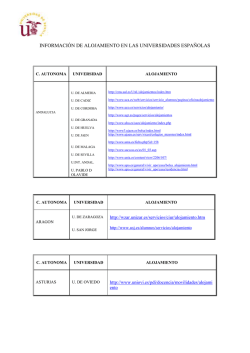 información de alojamiento en las universidades españolas