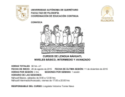 cursos de lengua náhuatl niveles básico, intermedio y avanzado
