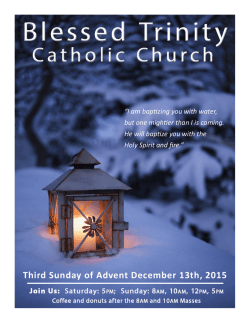 Third Sunday of Advent December 13th, 2015