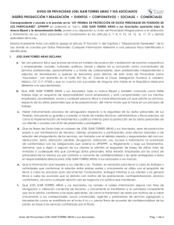 AVISO DE PRIVACIDAD JOEL ISAIR TORRES ARIAS Y SUS