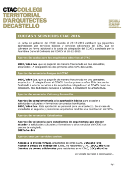 CUOTAS Y SERVICIOS CTAC 2016 - COACV. Colegio Oficial de