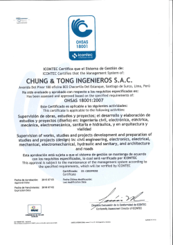 OHSAS 18001 - Chung & Tong Ingenieros SAC