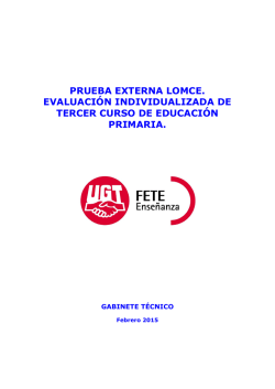 prueba externa lomce. evaluación individualizada de - FETE-UGT