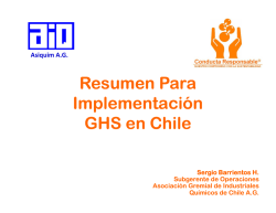 Resumen Para Implementación GHS Chil GHS en Chile