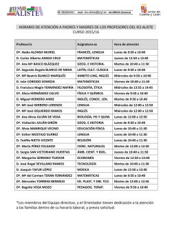 HORARIO ATENCION FAMILIAS PROFES