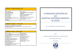 II JORNADAS PEDIATRICAS del HOSPITAL MATERNO INFANTIL