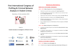 First International Congress of Profiling & Criminal Behavior