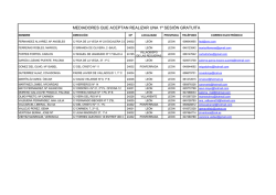 MEDIADORES QUE ACEPTAN REALIZAR UNA 1&ordf; SESI&Oacute;N