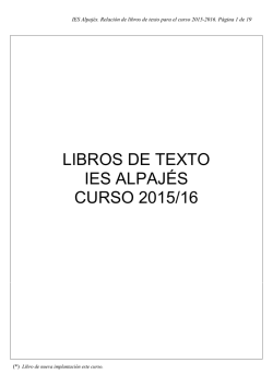 LIBROS DE TEXTO IES ALPAJÉS CURSO 2015/16