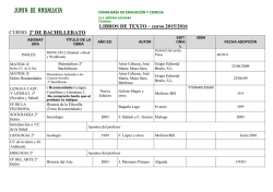 Libros de 2º de Bachillerato 15-16