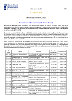 Proyectos seleccionados 2014
