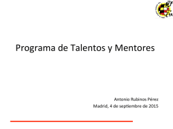 Programa de Talentos y Mentores. Temporada 2015/2016