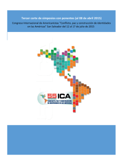 Tercer corte de simposios con ponentes (al 08 de abril 2015)