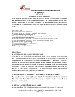 ACTA No.2 ASAMBLEA GENERAL ORDINARIA En la ciudad de