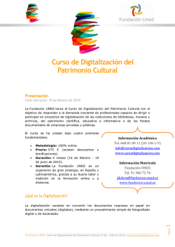 Curso de Digitalización del Patrimonio Cultural