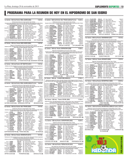 programa para la reunion de hoy en el hipodromo de san isidro