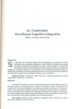 La creatividad: un enfoque cognitivo integrativo