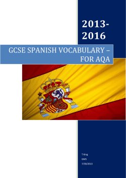 GCSE SPANISH VOCABULARY – FOR AQA