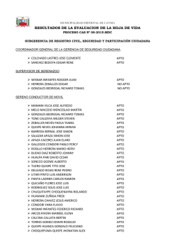 MUNICIPALIDAD DISTRITAL DE CAYMA RESULTADOS DE LA