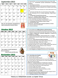 Consulte calendario Escolar del Instituto Agustiniano Madre María