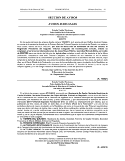 SECCION DE AVISOS AVISOS JUDICIALES - Diario-o