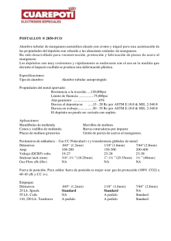 POSTALLOY ® 2850-FCO Alambre tubular de