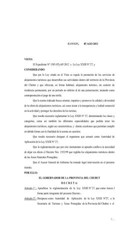 Decreto 1036-13 Reglamentacion de alojamientos Turisticos