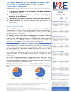 ENCUESTA MENSUAL DE ALOJAMIENTO TURÍSTICO Julio de 2015