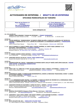 ACTIVIDADES EN ESTEPONA / WHAT`S ON IN