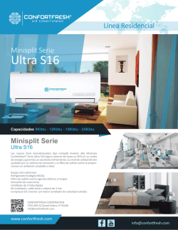 Brochure Comercial - Minisplit Serie Ultra S16-