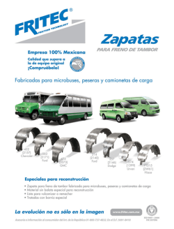 Catálogo: FRITEC BALATAS / ZAPATAS PARA FRENO DE TAMBOR