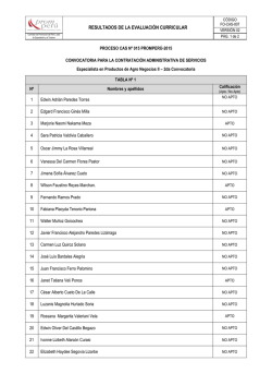 RESULTADOS DE LA EVALUACIÓN CURRICULAR