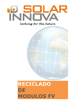 RECICLADO DE MODULOS FV - Solar Innova Renewable Energy
