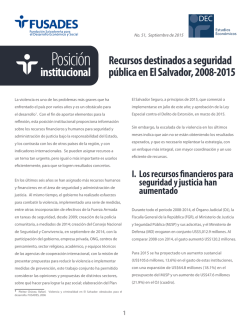 Recursos destinados a seguridad pública en El Salvador, 2008-2015