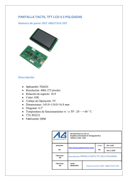 PANTALLA TACTIL TFT LCD 4.3 PULGADAS