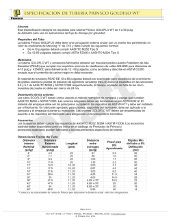 especificacion de tuberia prinsco goldflo wt® especificacion de