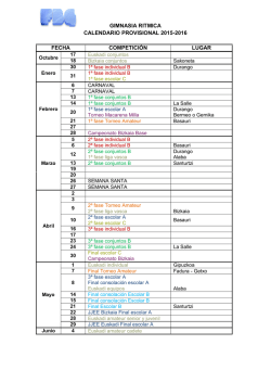 gimnasia ritmica calendario provisional 2015