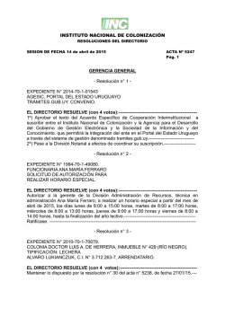 ACTA N° 5247 del 14/04/2015 - Instituto Nacional de Colonización