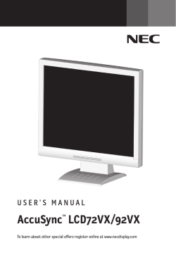 AccuSyncTM LCD72VX/92VX
