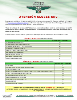 atención clubes cnv - XXX Gran Concurso Internacional de Elegancia